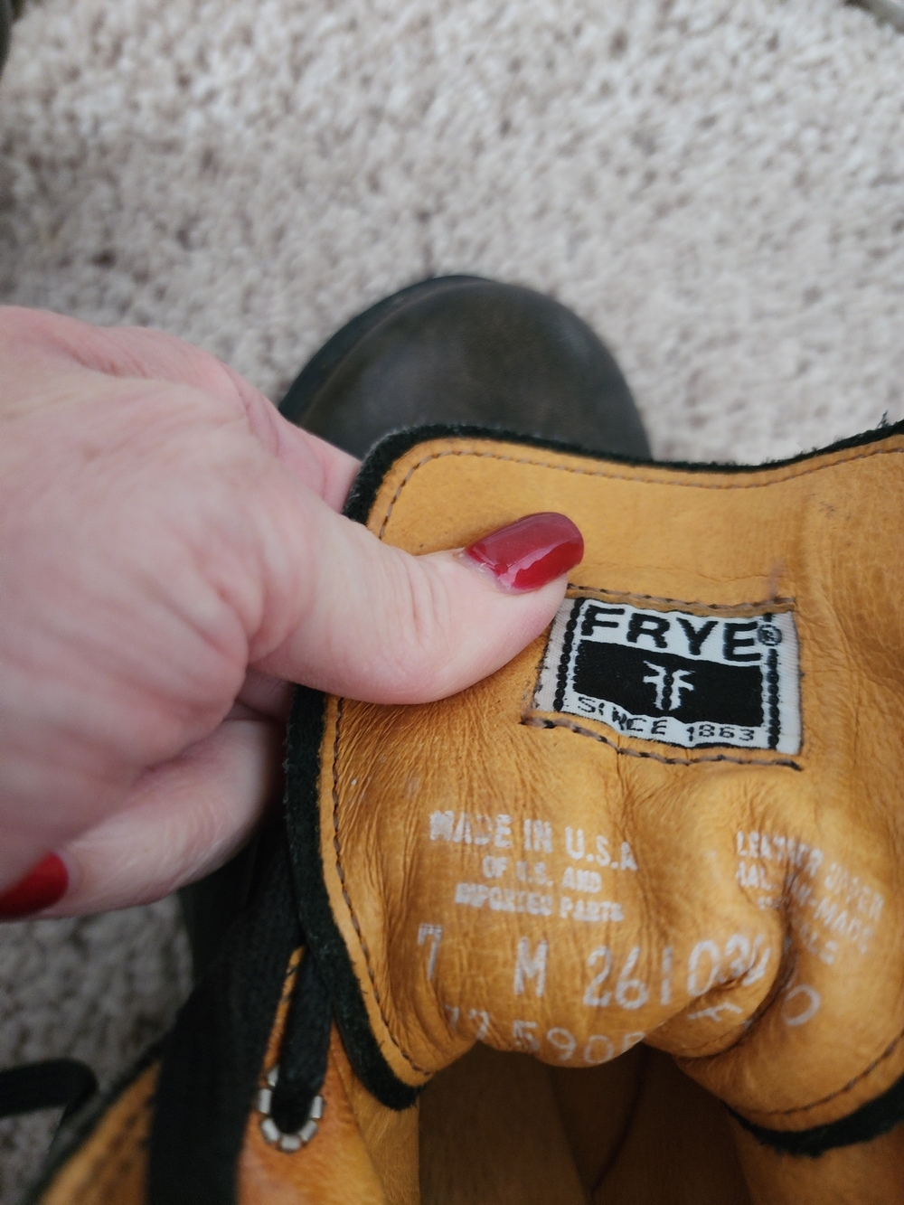 Frye Black Leather Lace-Up Moto Combat Boots - Picture 3 of 8